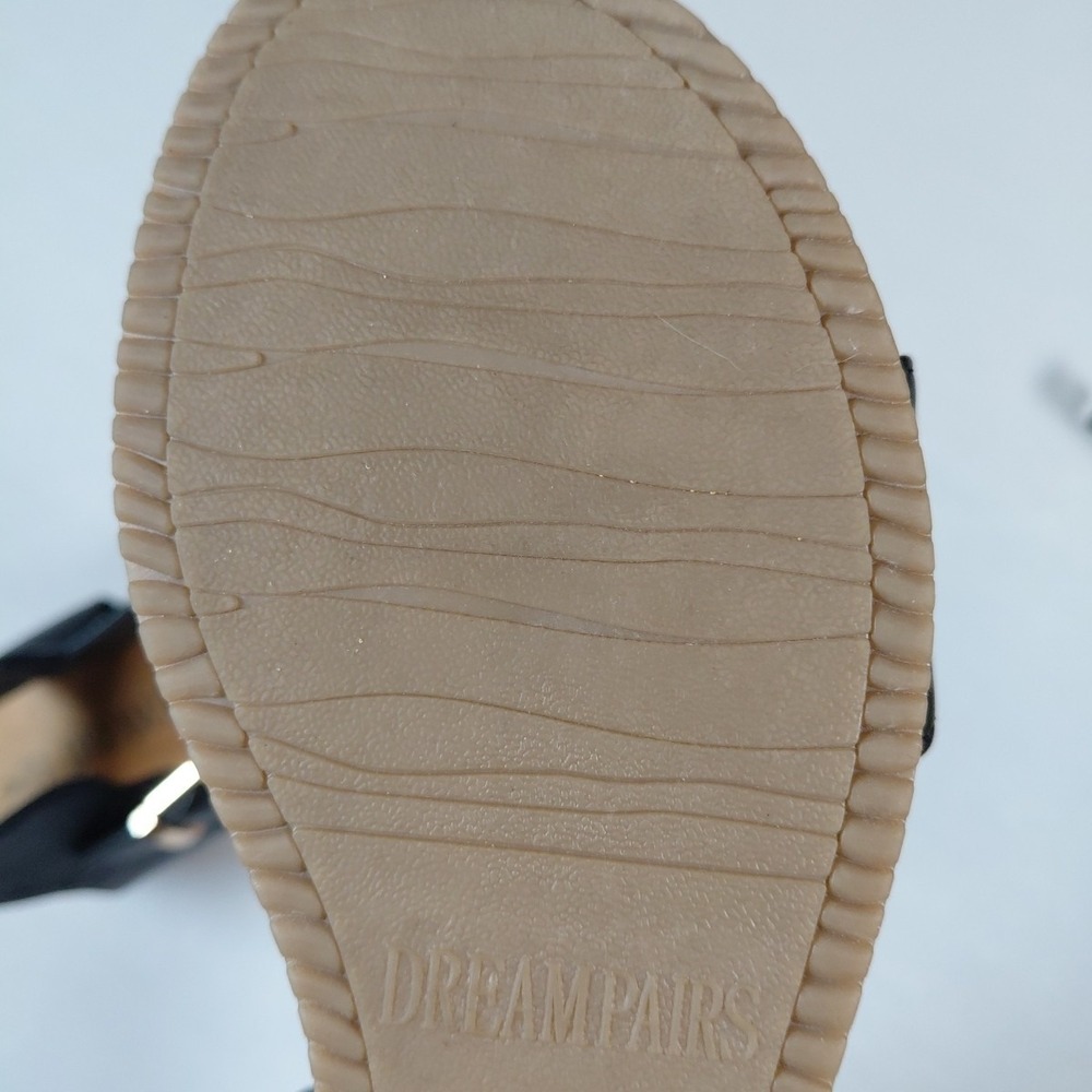 Women's Size 6 Dream Pairs Nini-8 Black Wedge Sandals Shoes Cork - Picture 11 of 15